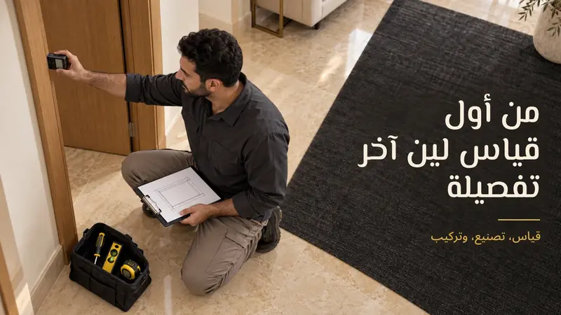فنّي يقيس فتحة باب