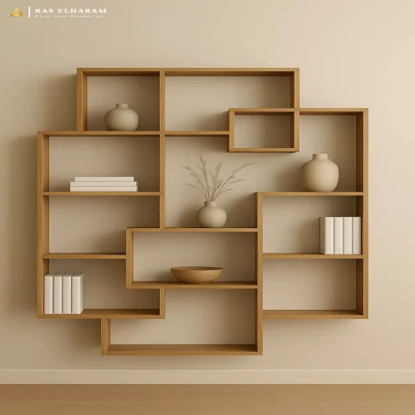 مكتبة أرفف عشوائية هندسية