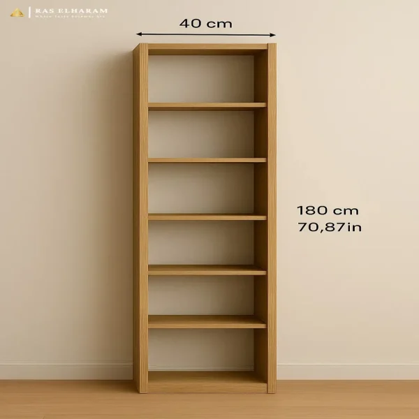 مكتبة أرفف عمودية خشبية