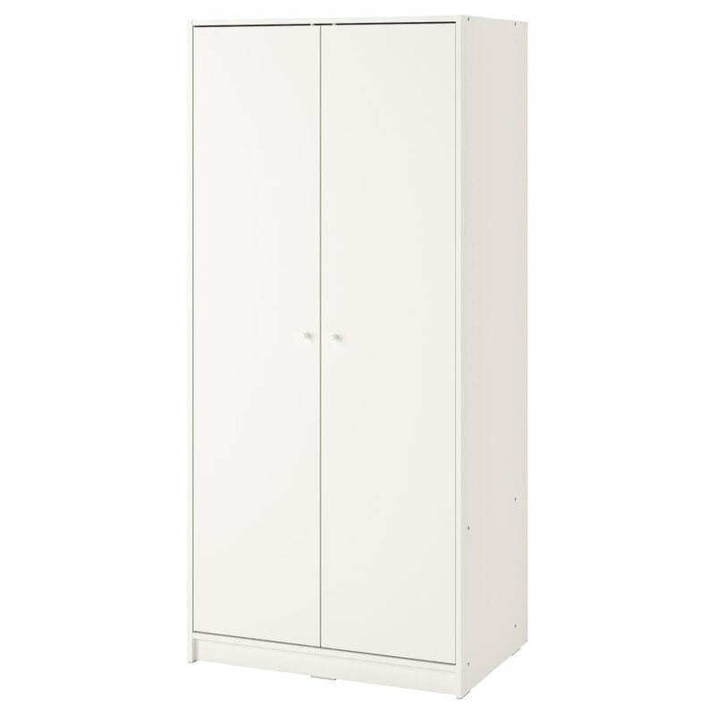 دولاب ملابس ببابين, أبيض, ‎79x55x176 سم‏
