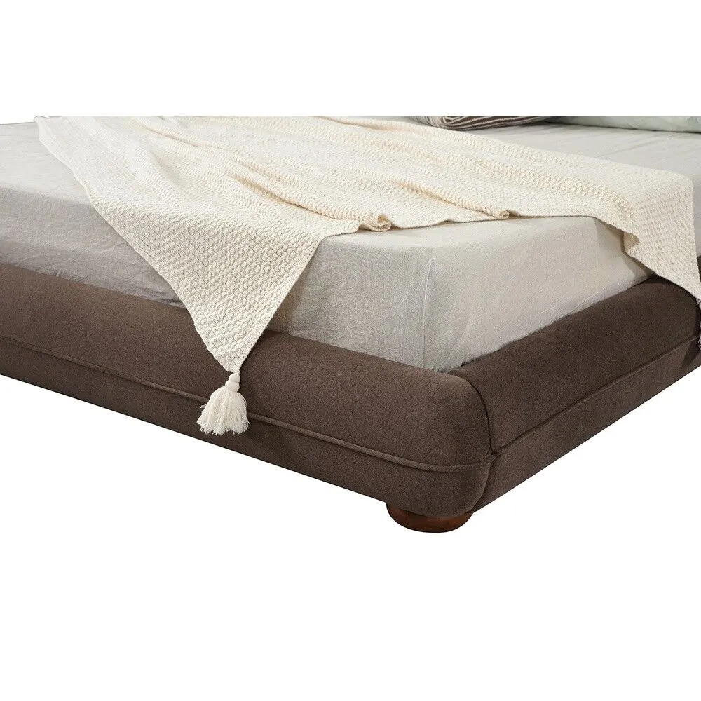 سرير كينج بلوح دائري — بني غامق — صورة 4