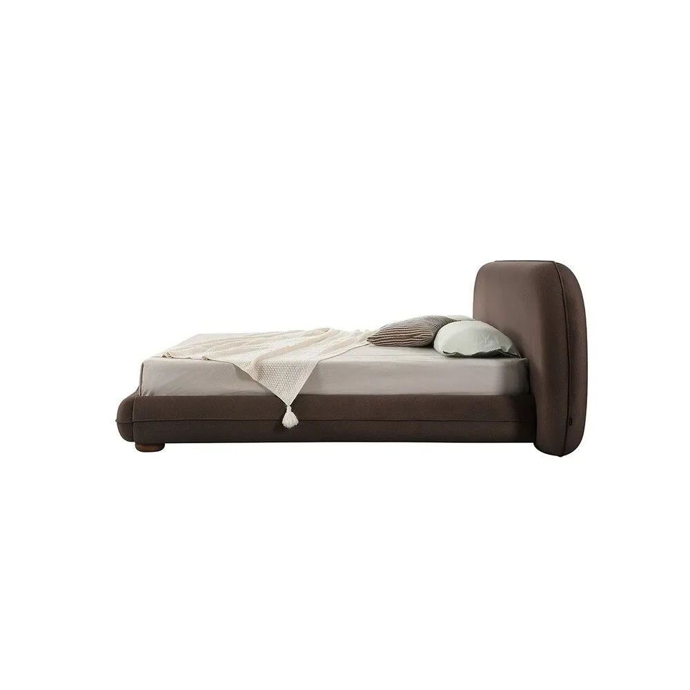 سرير كينج بلوح دائري — بني غامق — صورة 6